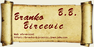 Branko Birčević vizit kartica